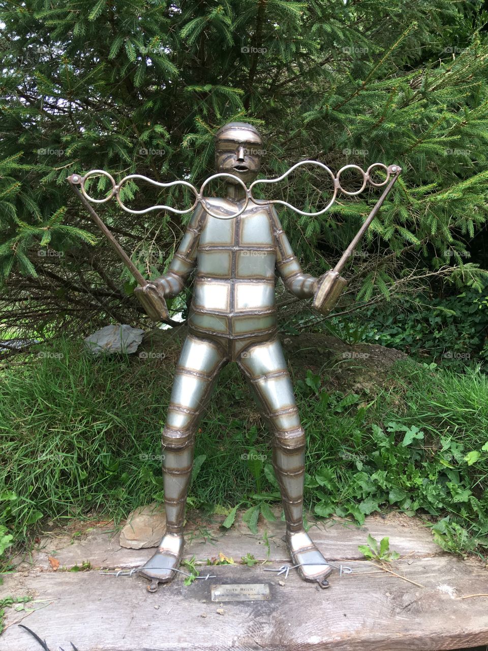 Community garden artwork in Ilfracombe, North Devon, England. Metal work reminds us how much fun it is to be sensory, play and enjoy our child like manner