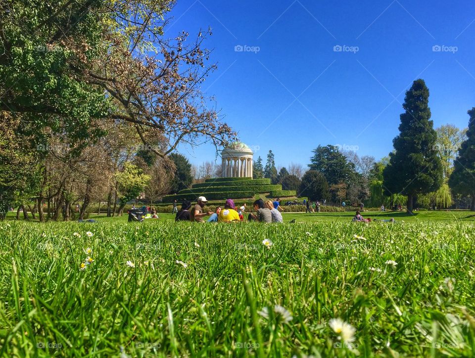 People enjoying spring