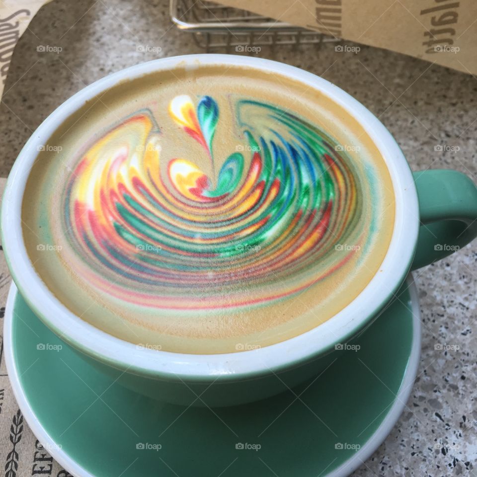 Colored latte art 