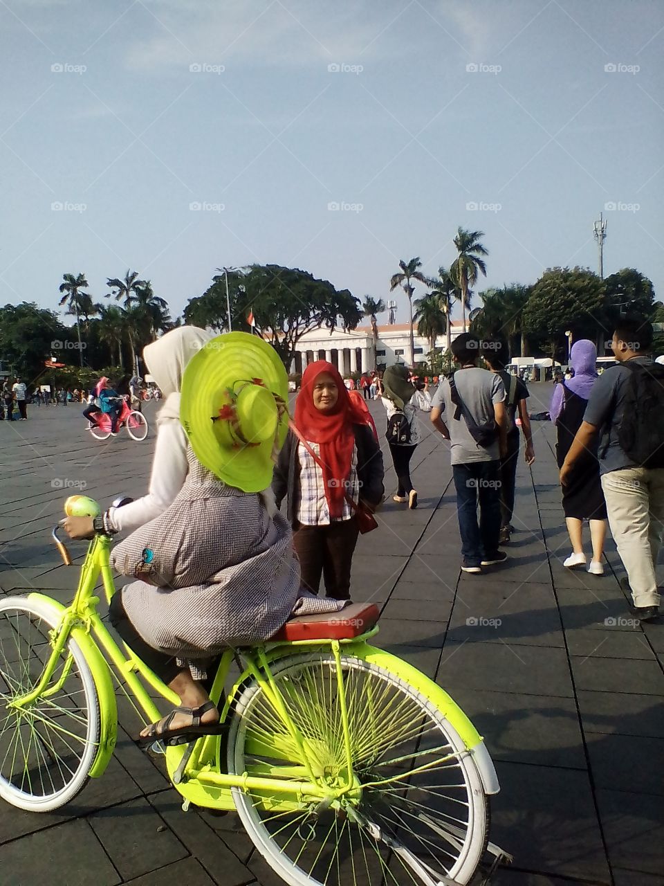 Mixed with the crowd of people who traveled in the old city of Jakarta, Indonesia