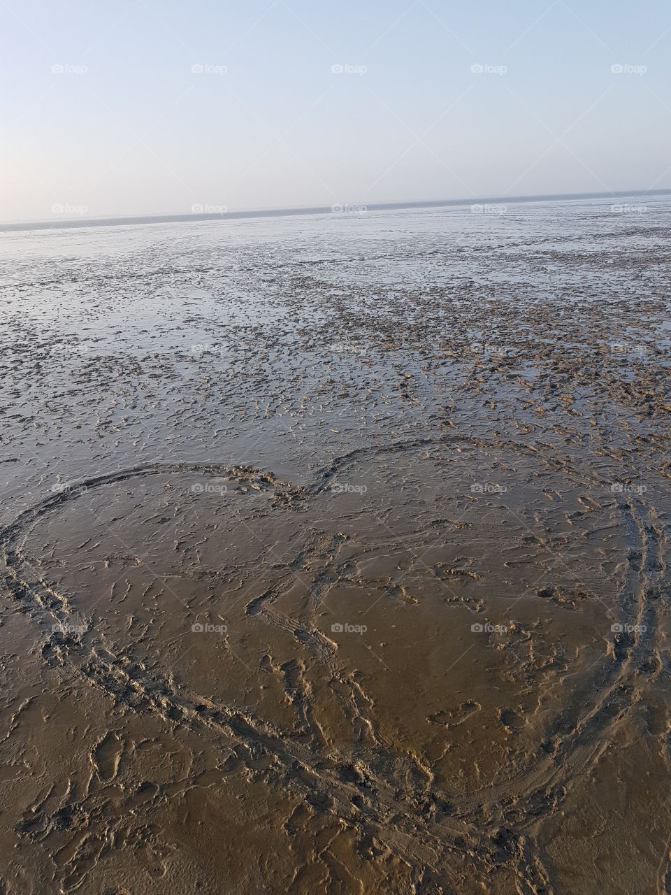 Heart in sea