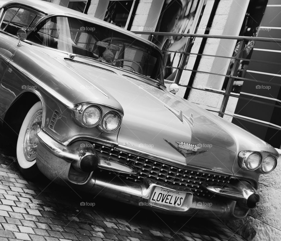 Retro car in B&W