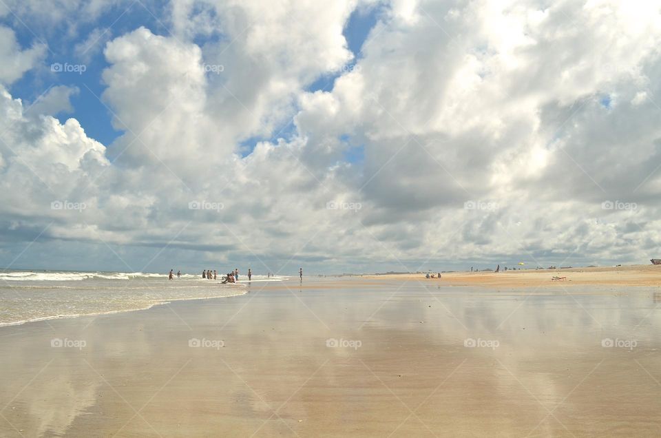 Panoramic beauty of nature and sky reflections on the coast of St. Augustine in Florida.