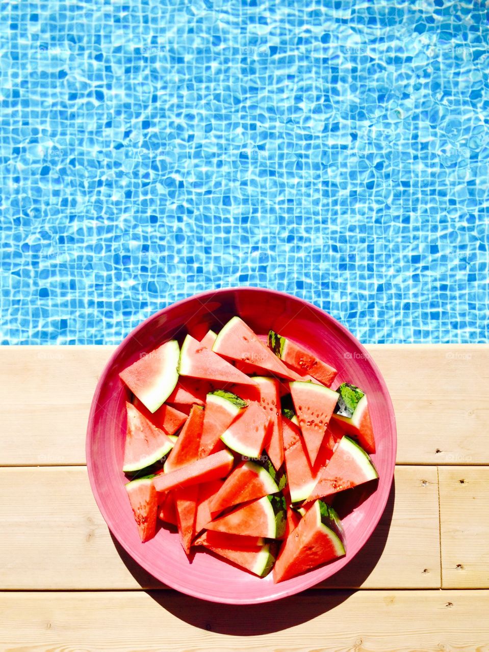 Pool day with watermelon. Picture taken in Stockholm, Sweden m