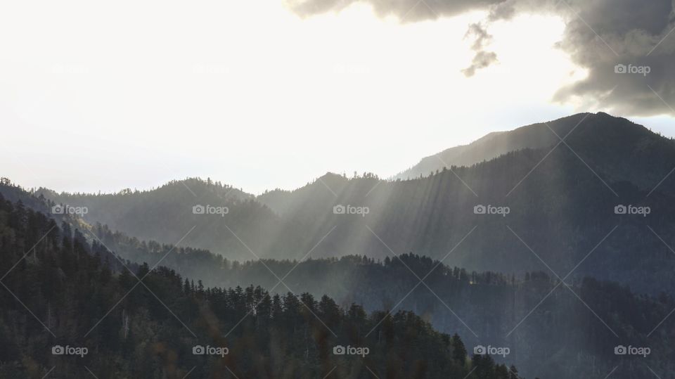 Sunlight on mountains