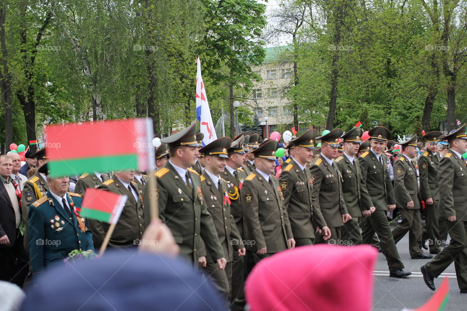 A parade dedicated to the Victory Day. May 9, 2017. Belarus, Gomel. Reportage photo.