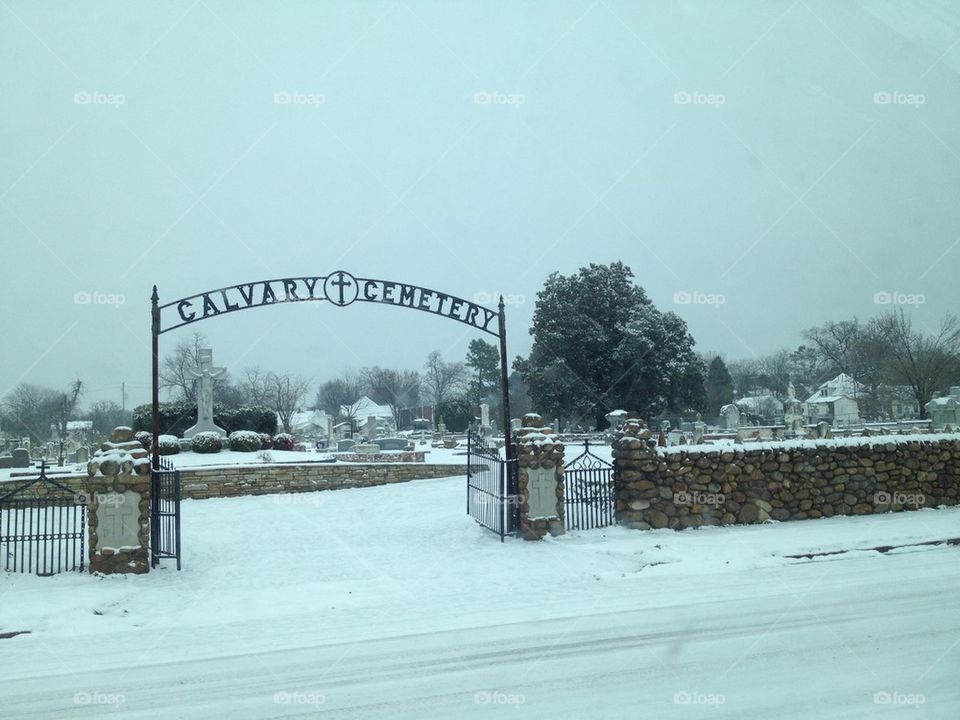 Cemetery in the Snow