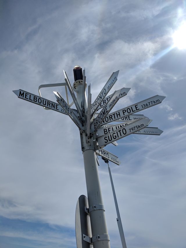 pointing arrows to places far far away