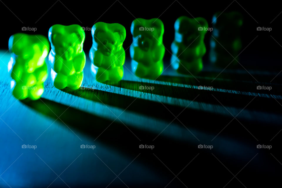 Gummy bears close up