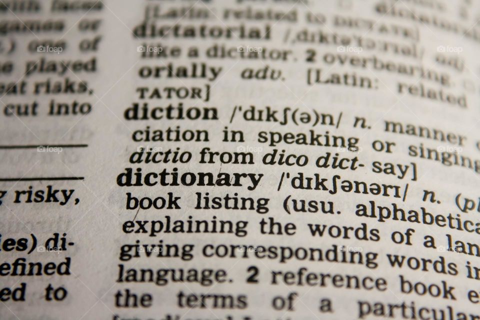Dictionary letters and words