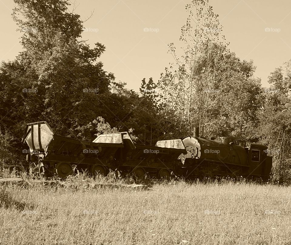 Steam Engine and Ore Cars