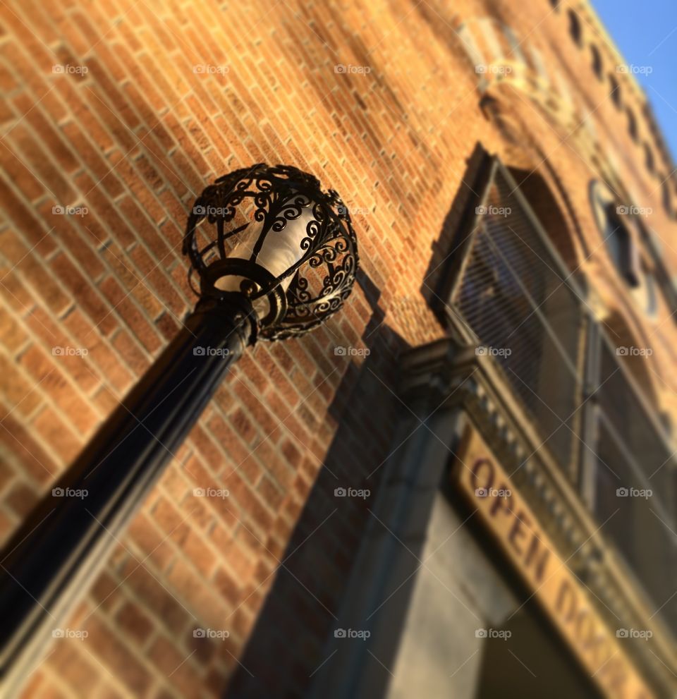 Lantern Lamppost on a Church Door in Queens, New York City