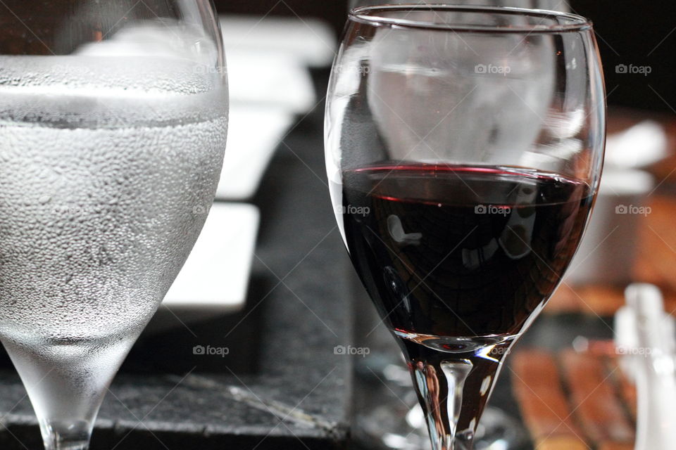 Wine and Water in the glass
