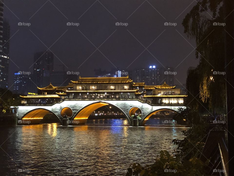 Anshun Lang Bridge in Chengdu, China.