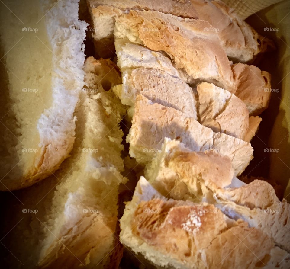 Fresh baked bread with a golden crust