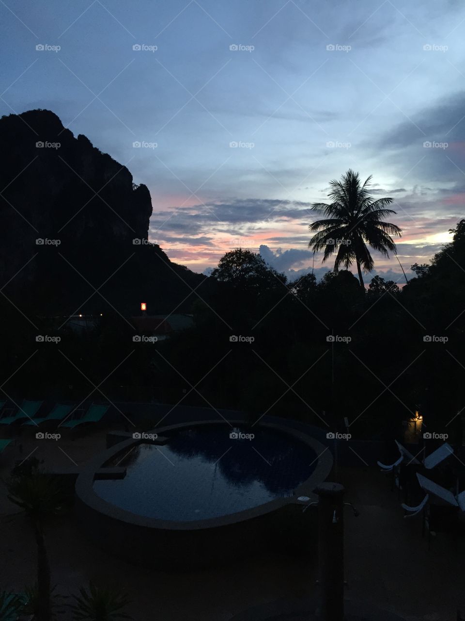 Sunset in Krabi, Thailand. Only one night at this hotel in Krabi but managed to catch this view. Enough, I think. 
