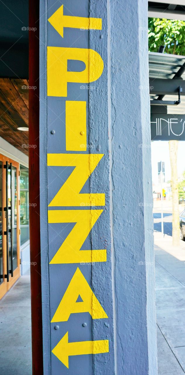 Yes Please!. Pizza, this way. How Portland does strip malls.