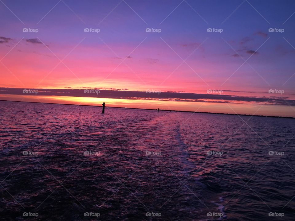 Sunset, charlotte harbor. king fisher fleet tours