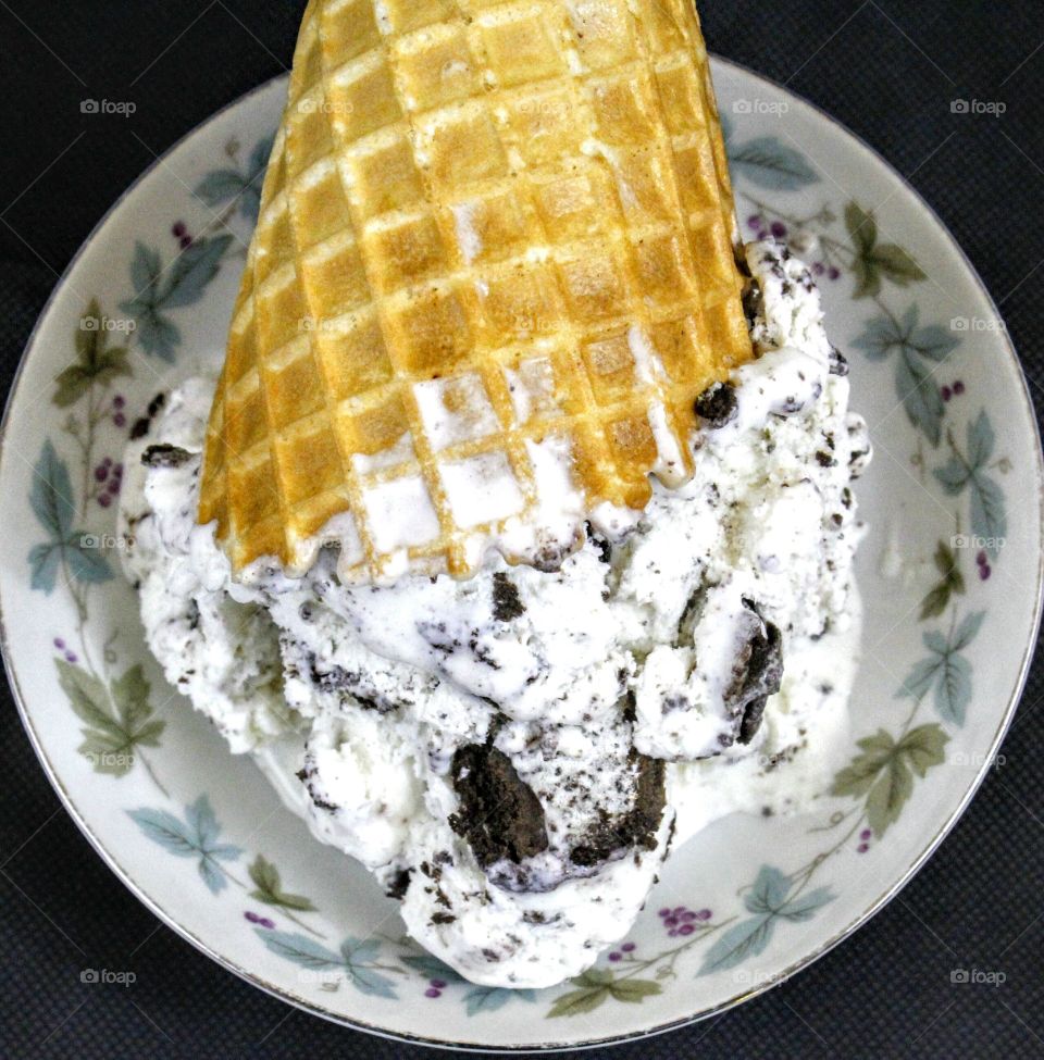 High angle view of ice cream