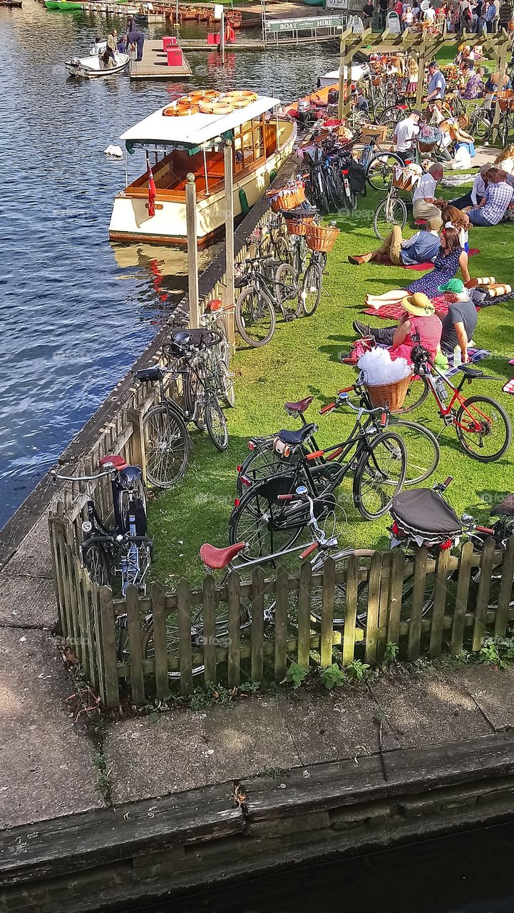 A bicycle meet in the sun