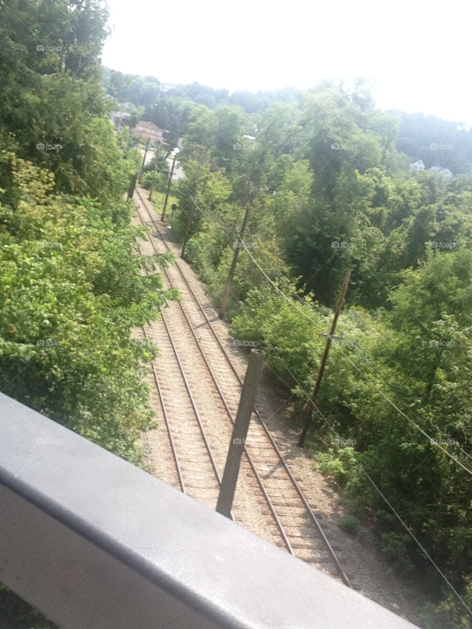 Railroad from the view of a bridge 