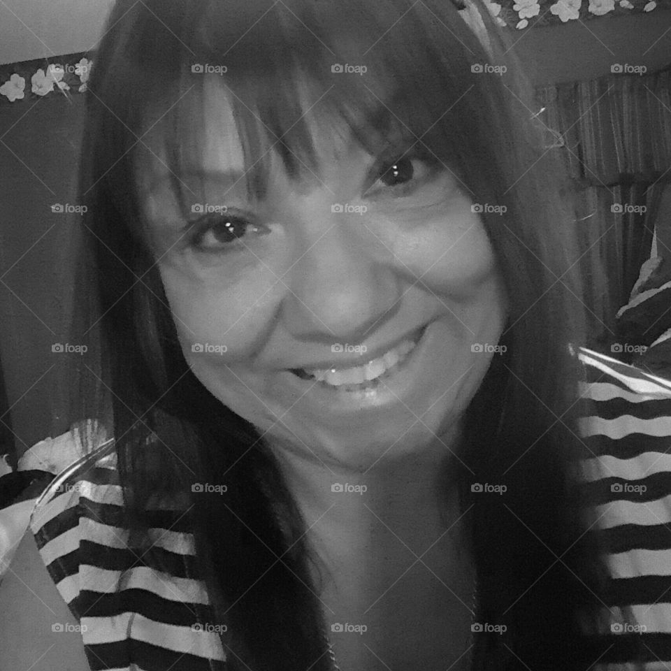 woman in black and white