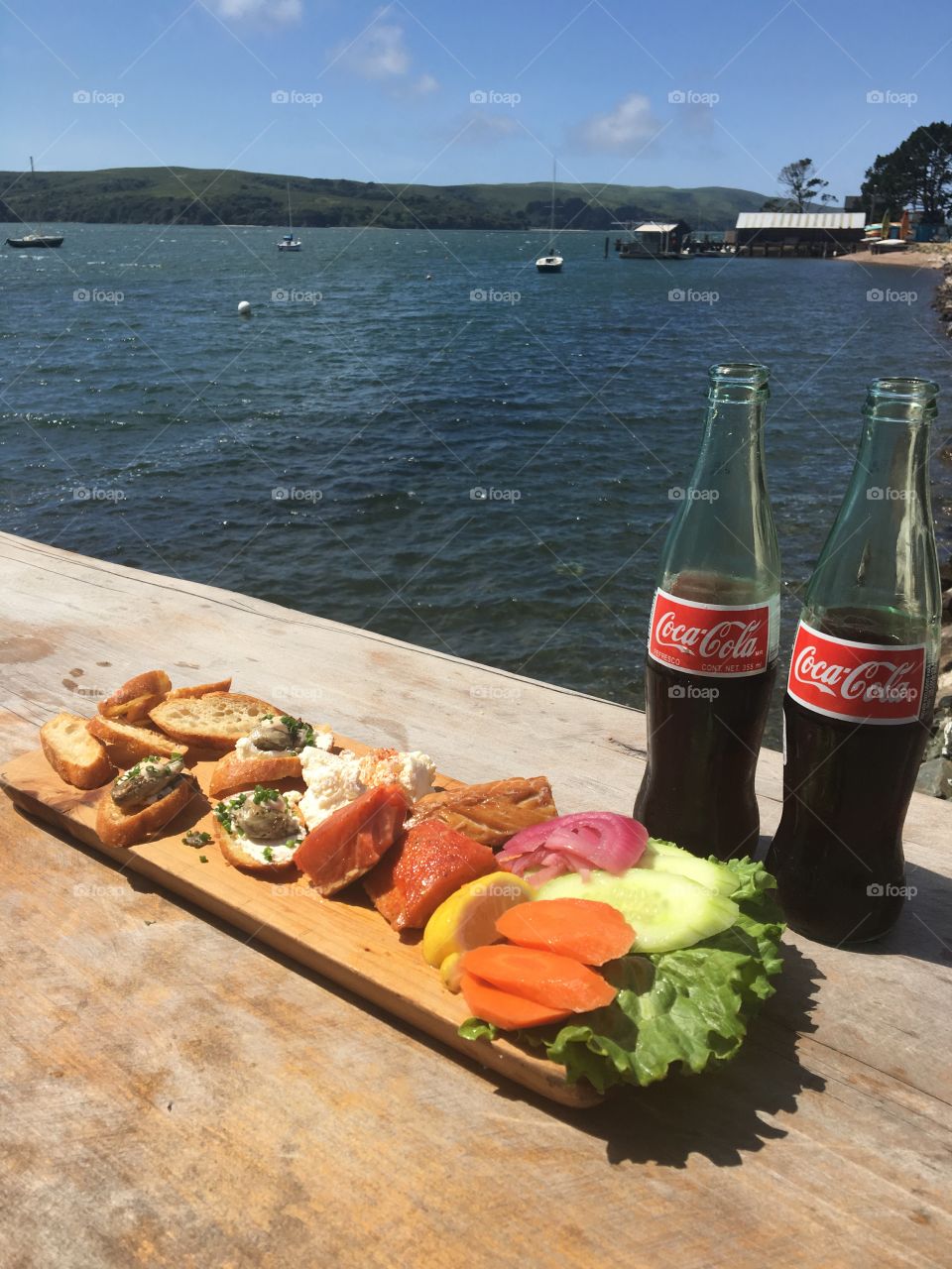 Waterfront smoked fish lunch