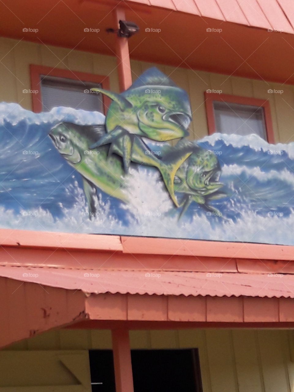 painted on building by the beach