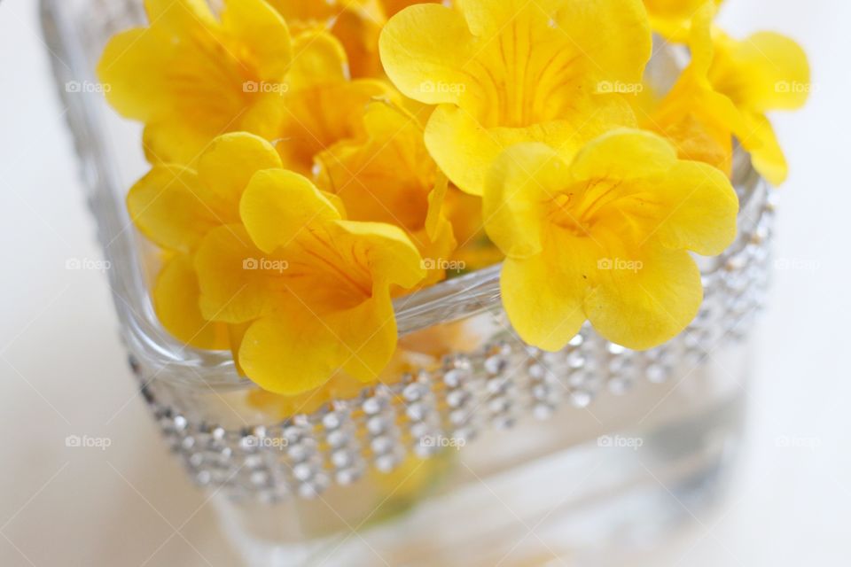 Yellow flowers in vase