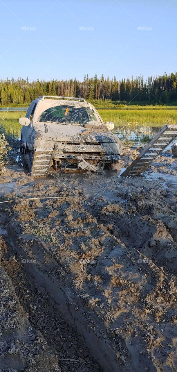 Fun in the mud .never stop in the mud .and yes she made it home and is back together lol