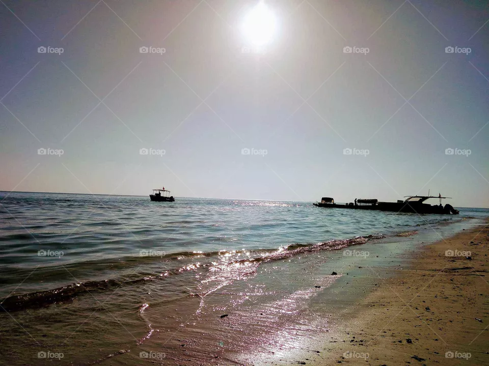 sun at beach