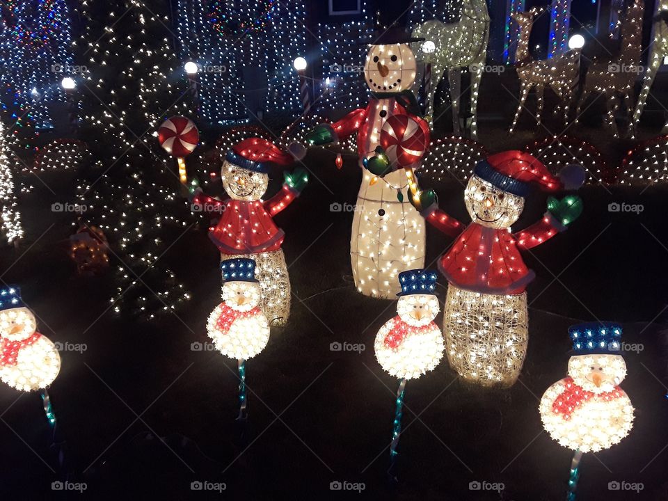 Snowman Christmas Light Display