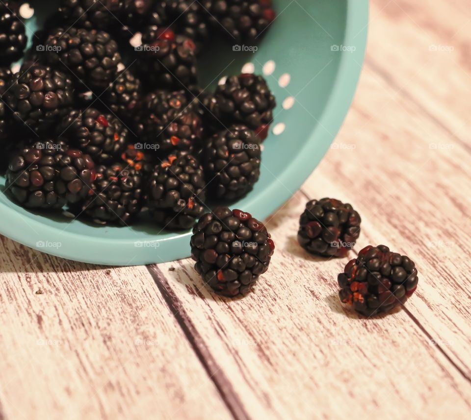 Blackberries fruits on table