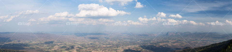 Bird eye view of the mountain ground 