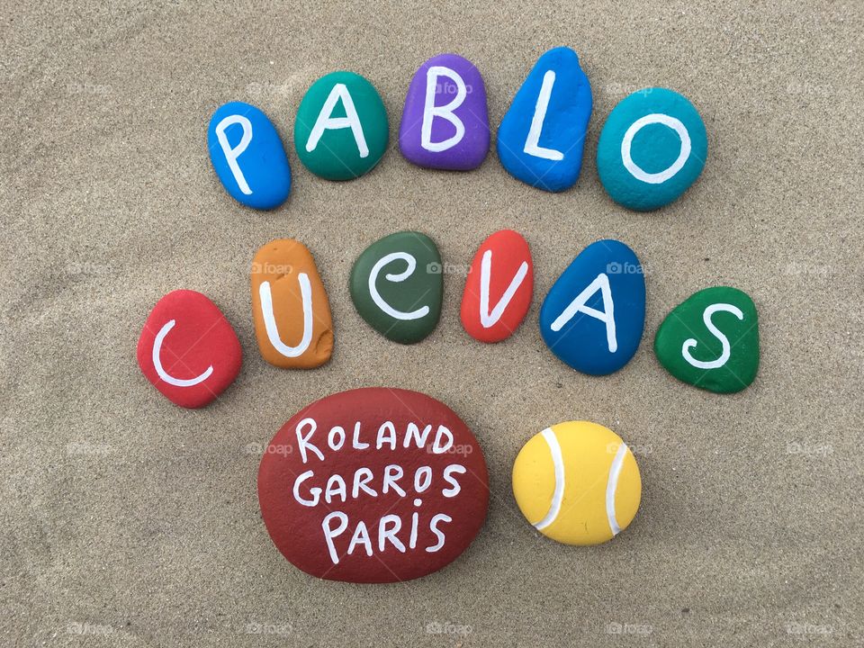 Pablo Cuevas, tennis player from Uruguay at Roland Garros, Paris