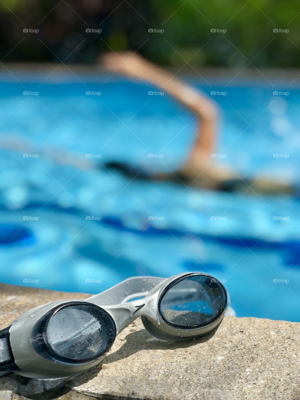 Swimming on a hot sunny day