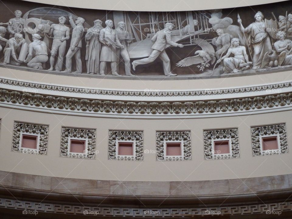 Artwork mural inside the US Capitol building