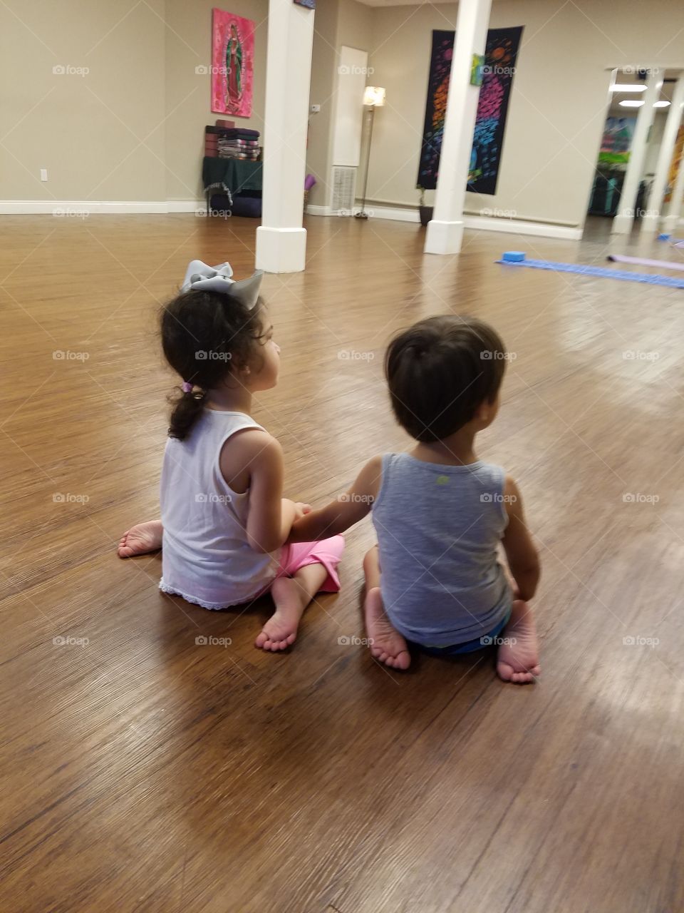 Yoga class with kids