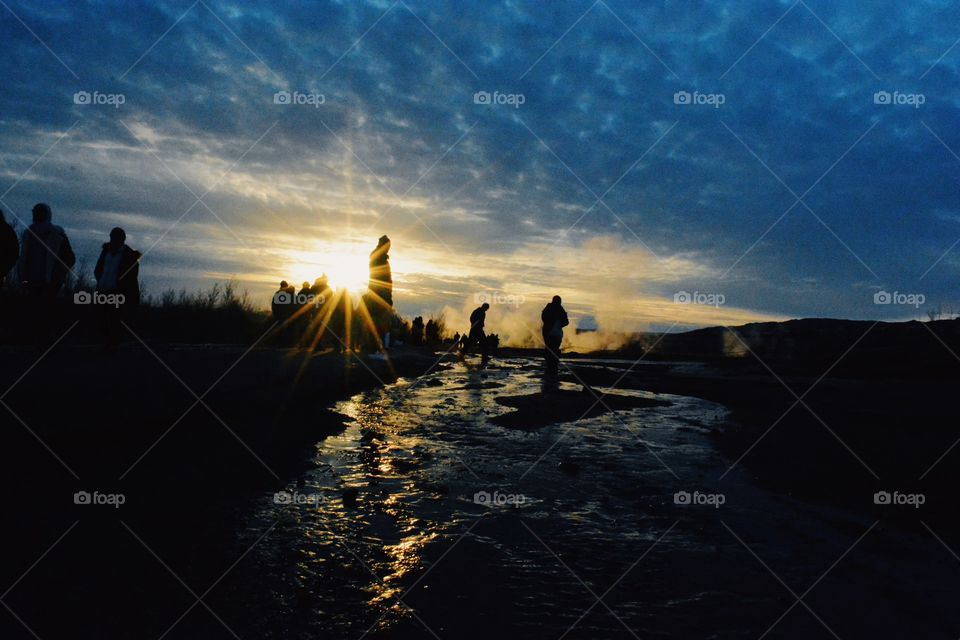 Sunset, Dawn, Evening, Water, Beach