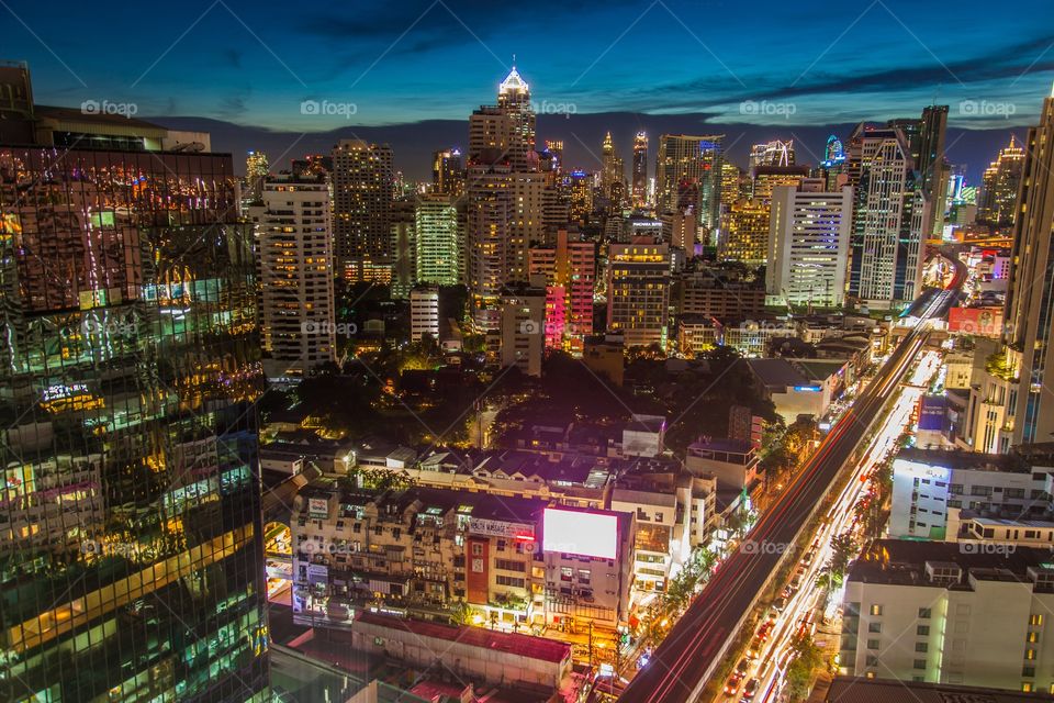 Sukhumvit, Heart of Bangkok. Bts Sukhumvit Line from Westin Asoke. 