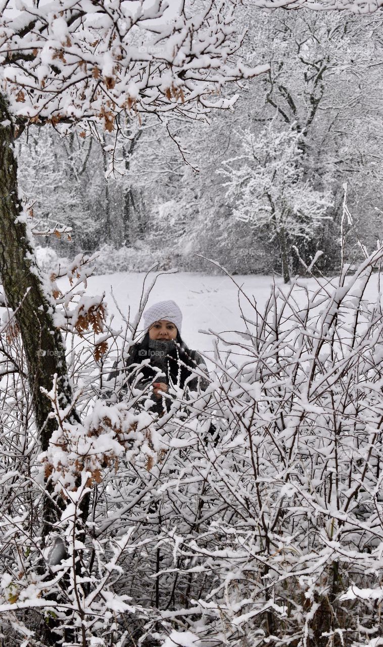 Woman enjoying the winter