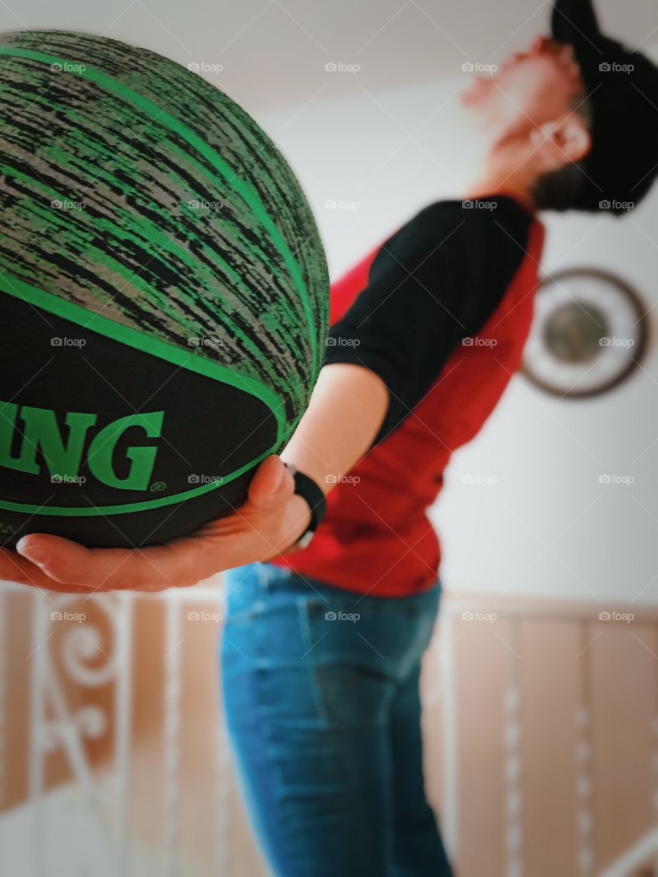 Girl With Basketball In Outstretched Hand, Basketball Pose, Spaulding Basketball, Basketball Player, Staying In Good Shape 