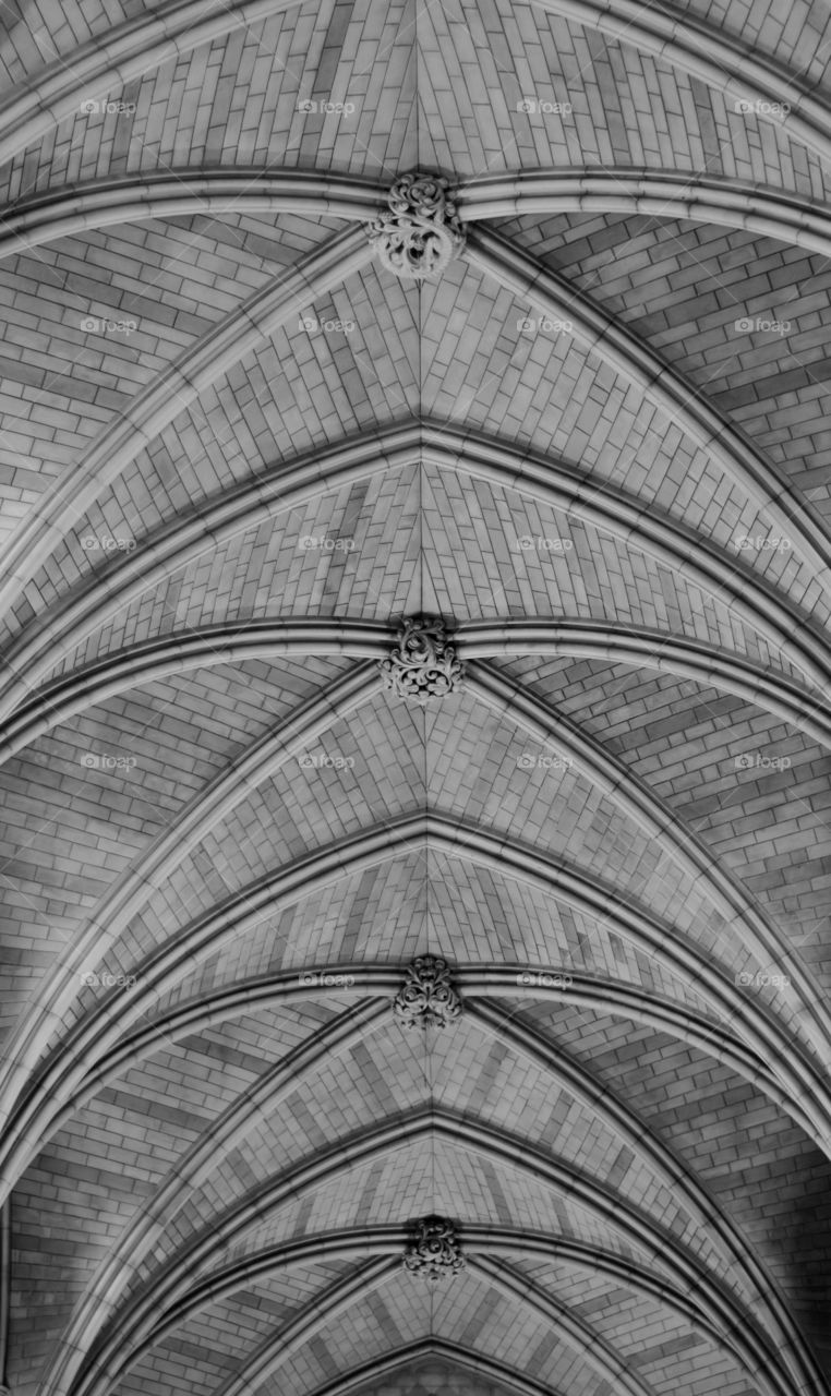 Interior of church ceiling