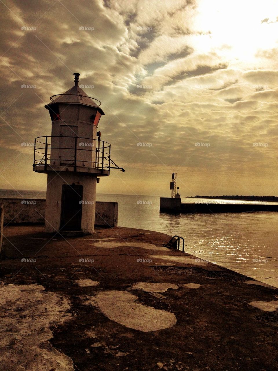 Light house in sunset