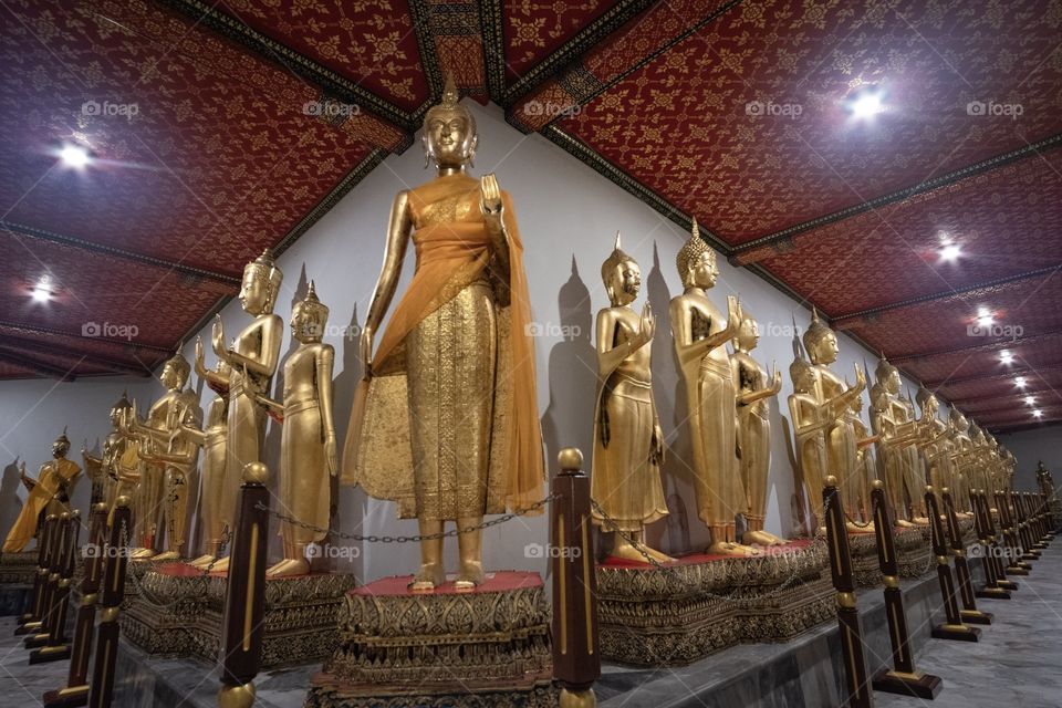 Beautiful buddha at Wat Pho also spelled Wat Po, is a Buddhist temple complex in Bangkok Thailand