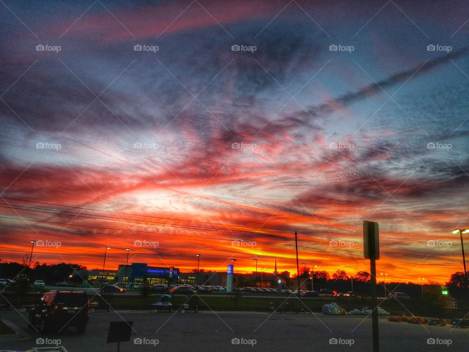 sunset. I was at work one day and needed a minute to step outside from an angry customer, this was the breathtaking view I saw.