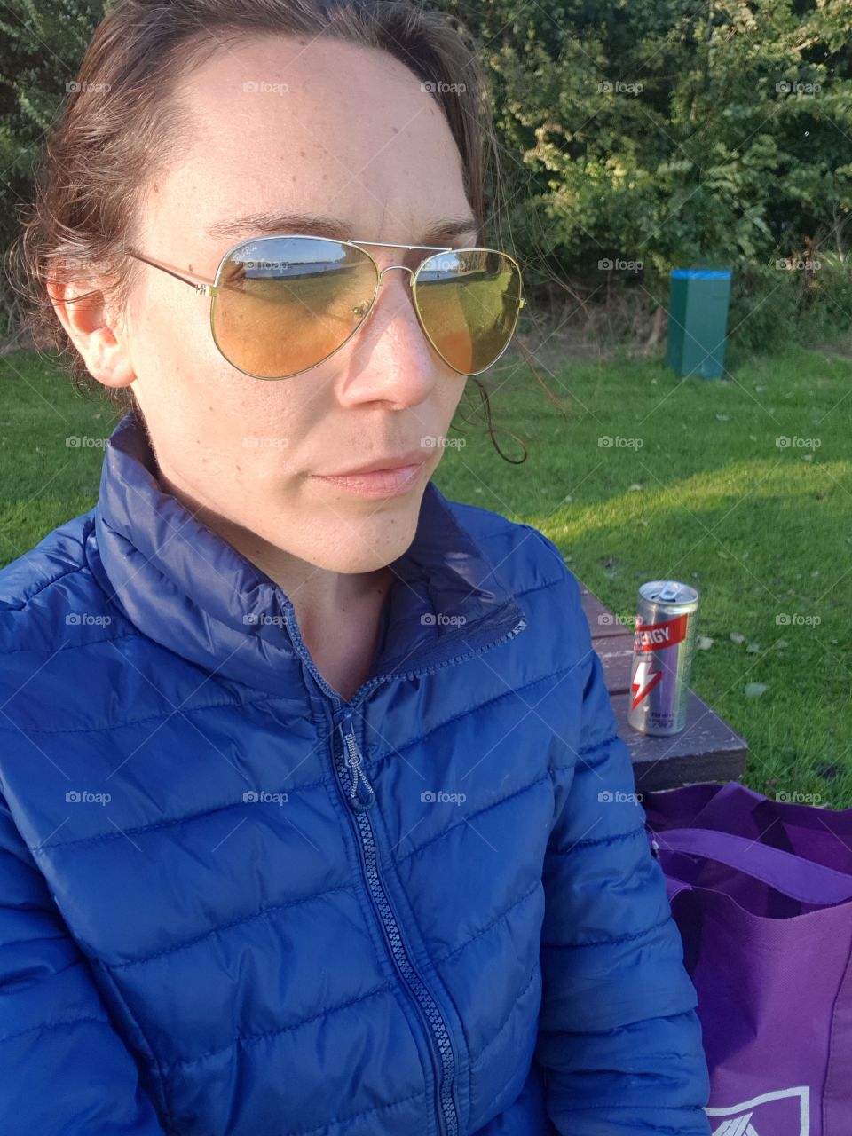 Close-up woman face outside nature