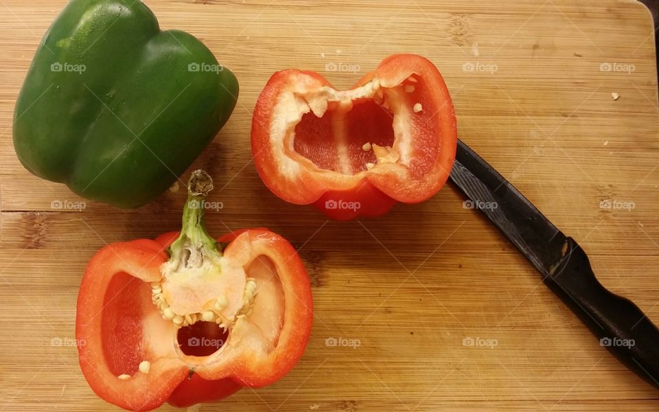 Chopping vegetables