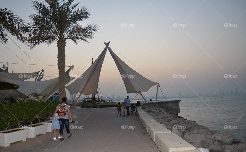 salmiya beach Kuwait evening relaxation time whether