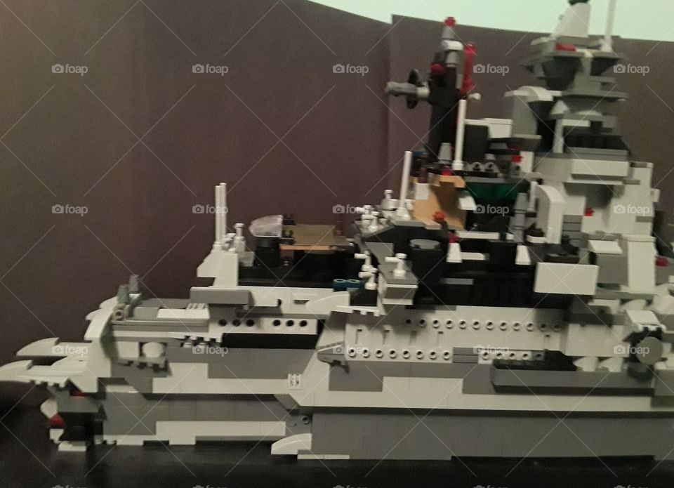 Lego Military Naval Mega Destroyer front breakdown...